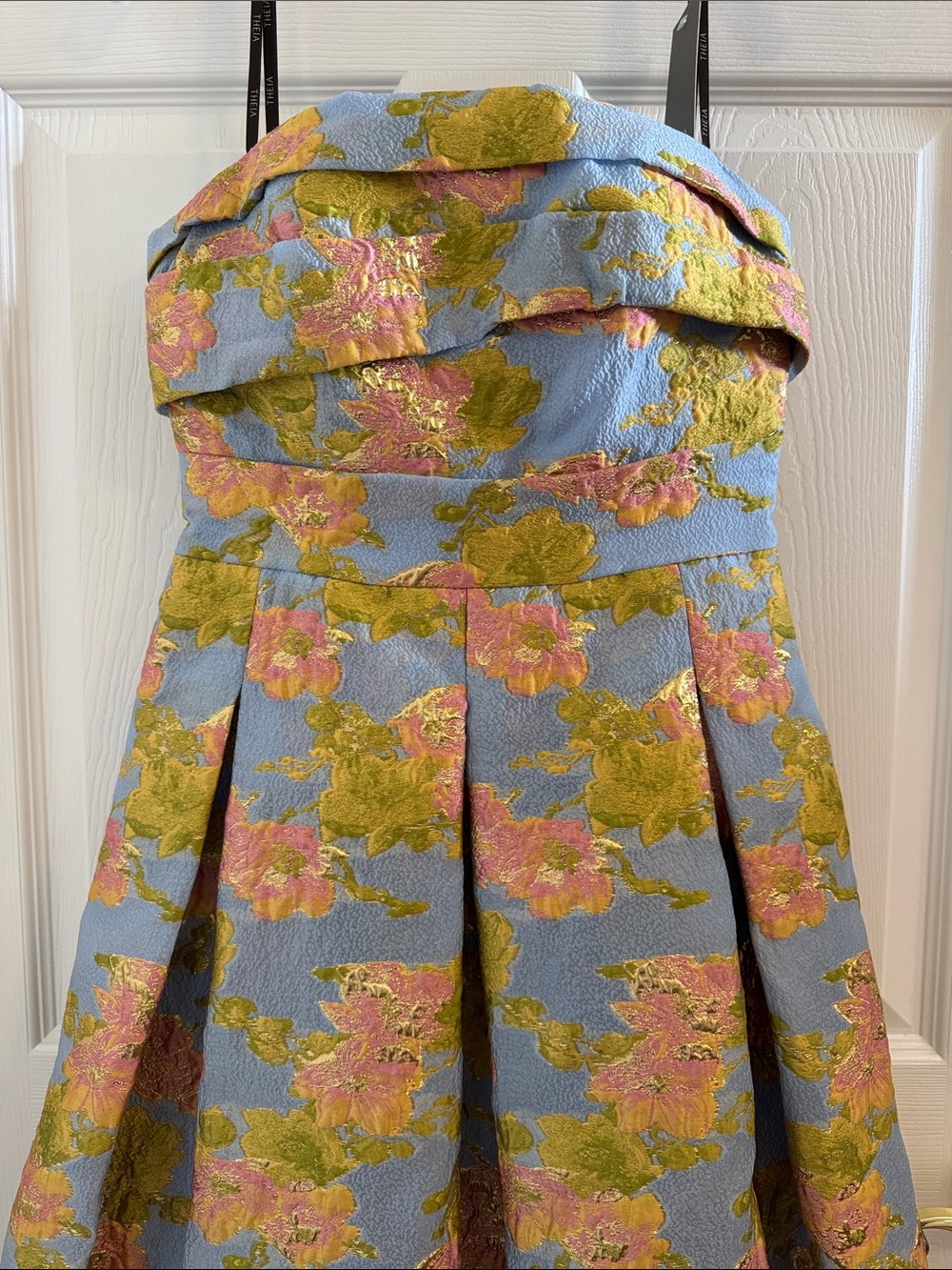 Theia Leia Jacquard Dress Serenity Blue Size 4 NWT - Picture 10 of 13